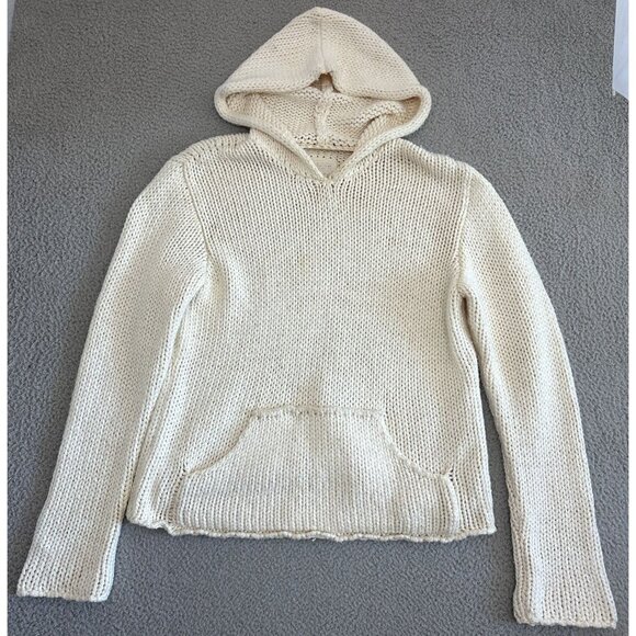 Greg Lauren The Knitted Hoodie Mens Chunky Knit Ivory Cream - Picture 1 of 16
